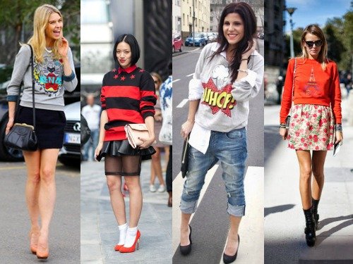 З чим носити модні жіночі свитшоты — фото стильних образів