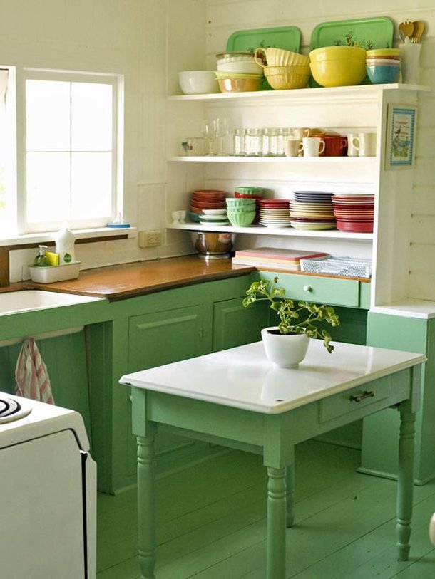 Салатова кухня | Кухня салатового кольору