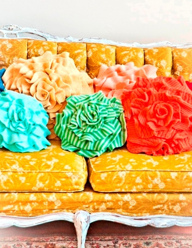 Подушки квіти | Подушка троянда, ромашка, мак