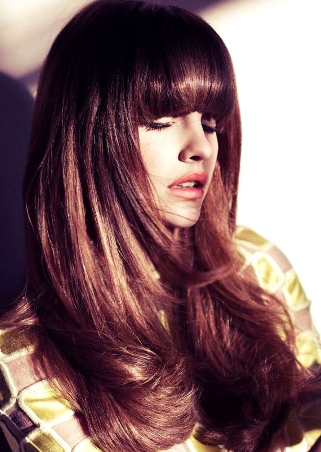 Зачіски з довгою чубчиком | Зачіски з довгою чубчиком фото