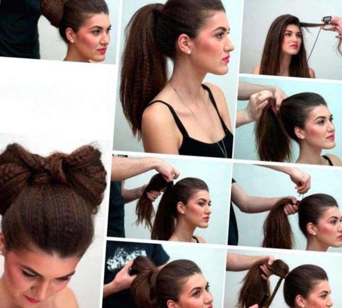 Як зробити зачіску бантик з волосся