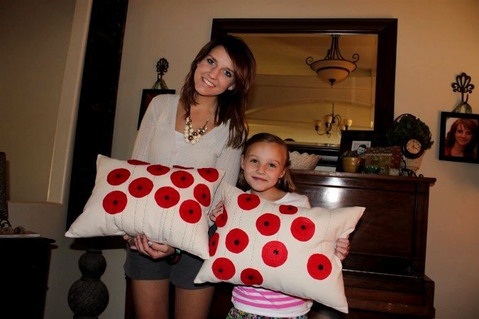 Подушки квіти | Подушка троянда, ромашка, мак