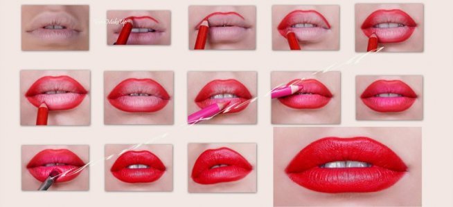 Макіяж в стилі 50 років (фото): як фарбувати губи червоною помадою