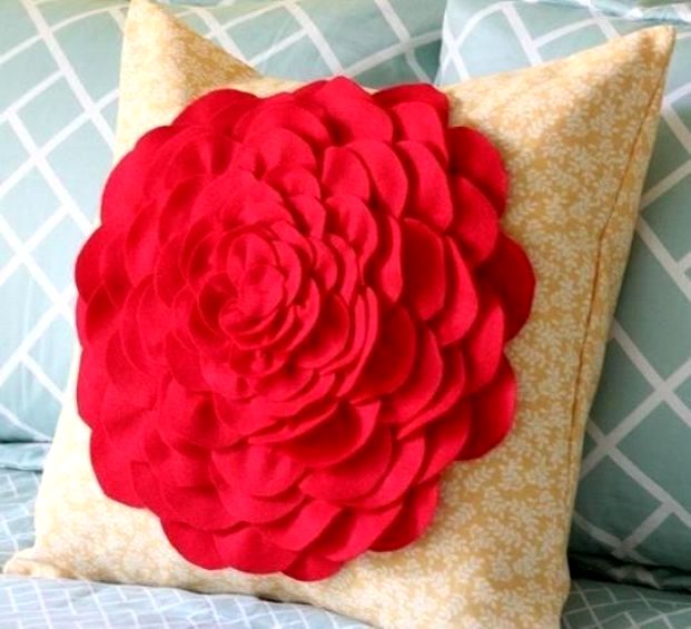 Подушки квіти | Подушка троянда, ромашка, мак