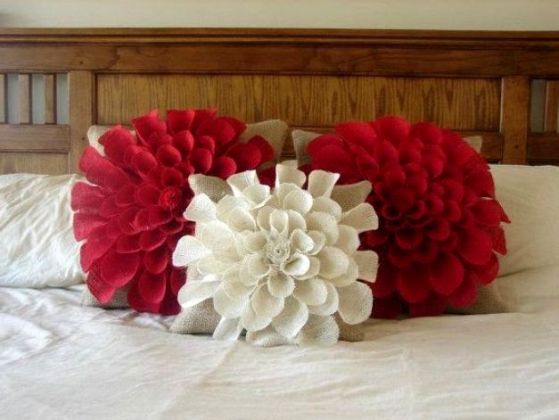 Подушки квіти | Подушка троянда, ромашка, мак