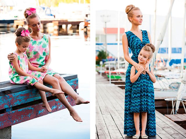 Плаття для мами і доньки однакові фото