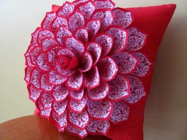 Подушки квіти | Подушка троянда, ромашка, мак