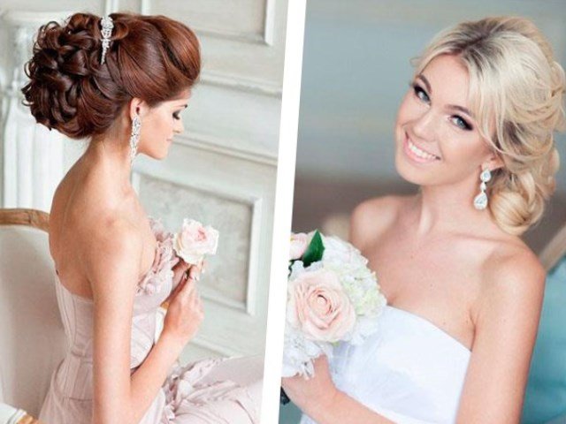 Зачіска нареченої на довге волосся