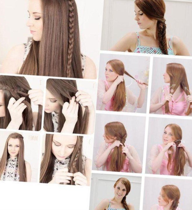 Схеми зачісок на довге волосся
