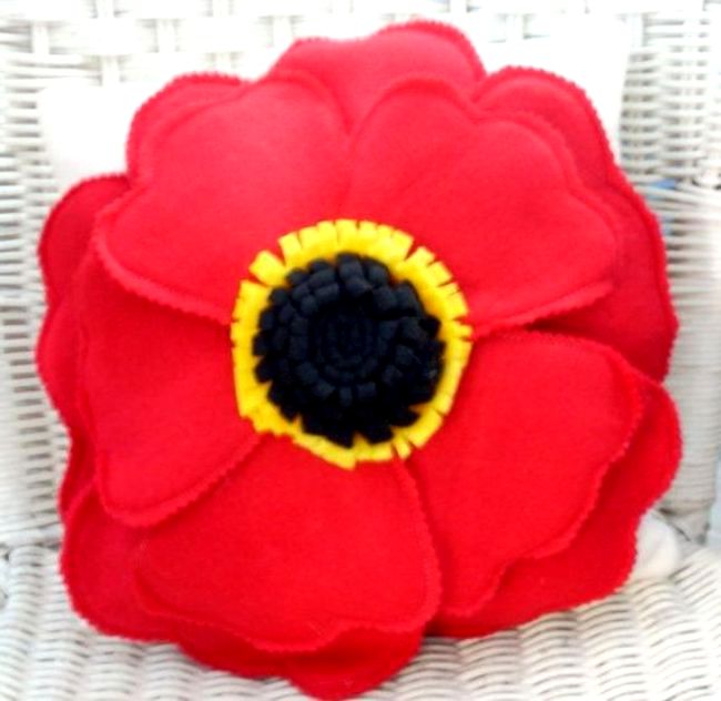 Подушки квіти | Подушка троянда, ромашка, мак