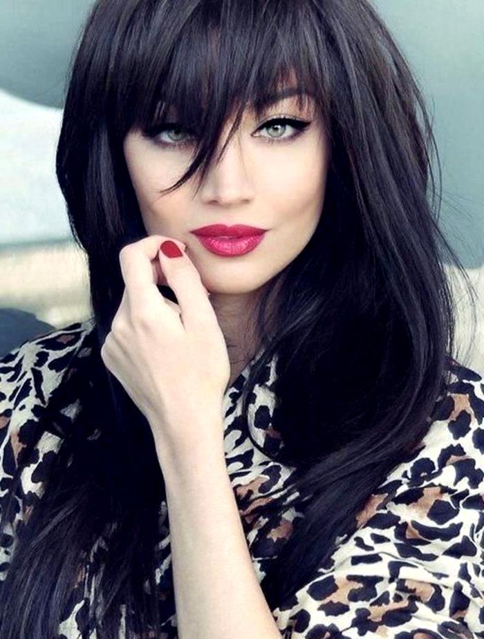 Зачіски з довгою чубчиком | Зачіски з довгою чубчиком фото