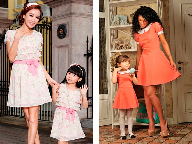Плаття для мами і доньки однакові фото