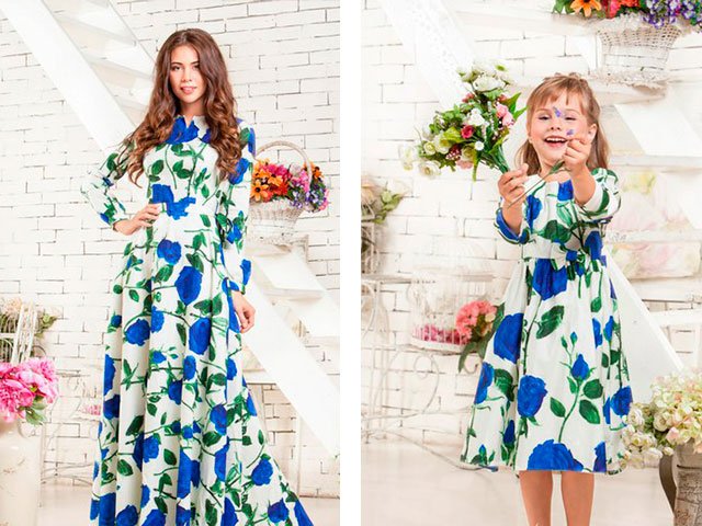 Однакові сукні для мам і дочок фото