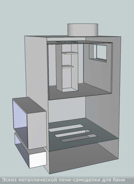 Піч для лазні з металу своїми руками: креслення, фото, відео