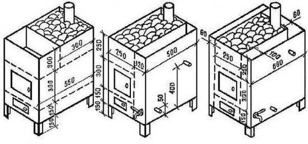Піч для лазні з металу своїми руками: креслення, фото, відео