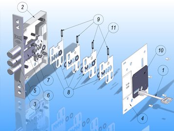 Пристрій дверного замка (будова) в розрізі: склад, схема Пристрій дверного замка (будова) в розрізі: склад, схема