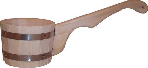 Ківш і черпак для лазні та сауни: деревяний, металевий, пластиковий, вибір, виготовлення своїми руками