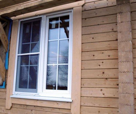 Установка окосячкі вікон в деревяному будинку