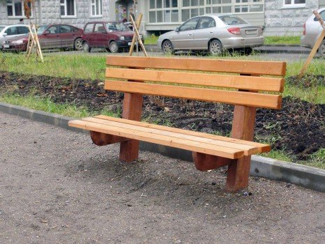 Садова лавка зі спинкою і підлокітниками своїми руками