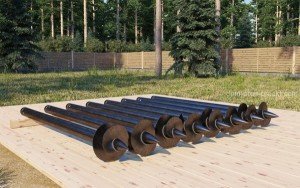 Будинок з бруса на палях: заливка бетонних стовпів, встановлення паль шурупів і металевих опор