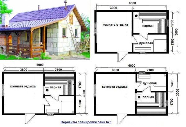 Проекти бань з газосилікатних блоків: креслення, фото, будівництво своїми руками