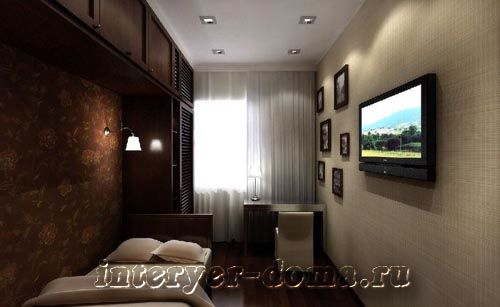 Дизайн вузької спальні: фото Дизайн вузької спальні: фото