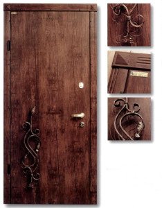 Вхідні сталеві двері з патиною