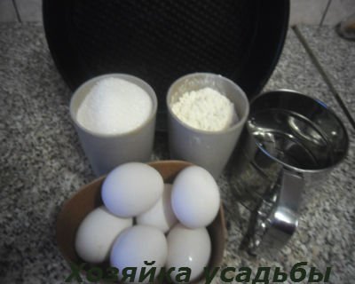 Бісквіт, рецепт класичний покроковий з фото, 6 яєць