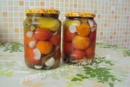 Асорті з огірків і помідорів на зиму найсмачніший рецепт