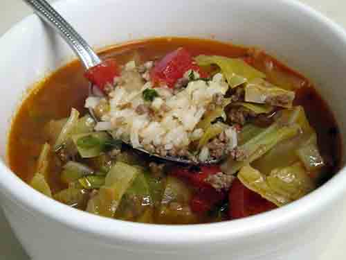 Рисовий суп з капустою і фаршем