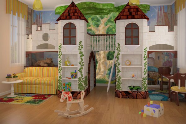 Дитяча кімната в будинку з бруса