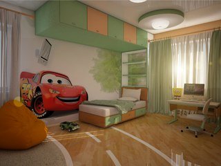 Дитяча кімната в будинку з бруса