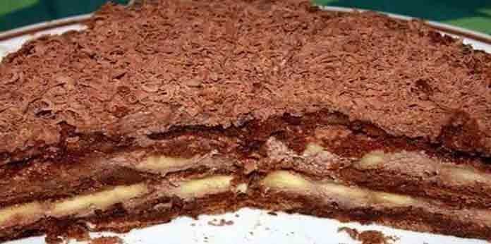 Шоколадно банановий торт без випічки