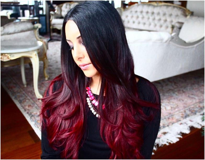 Темно і яскраво червоний колір волосся: варіанти з чорною шевелюрою і не тільки