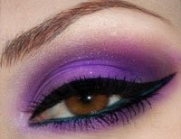 Фіолетовий макіяж для карих очей: фото