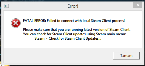 FATAL ERROR: Failed to connect with local Steam Client process CS:GO як виправити