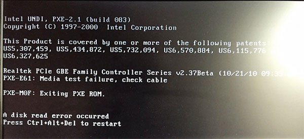 A disk read error occurred press ctrl+alt+del to restart як виправити