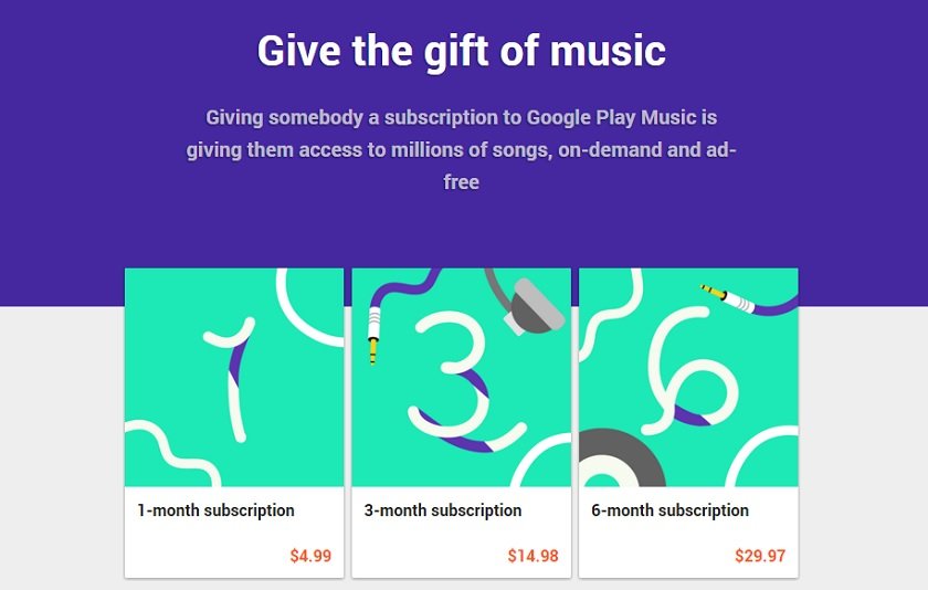 Знижка: 50% на подарункову підписку Google Play Music