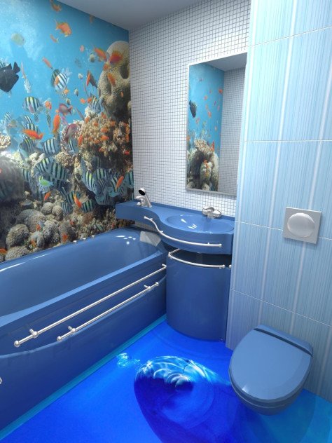 Трохи про технології наливної підлоги у ванній: відео монтажу наливної 3D підлоги, фото