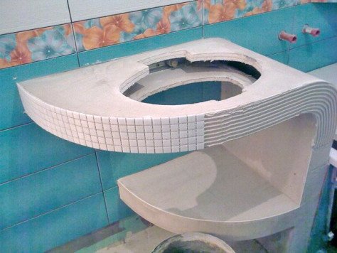 Стільниця для ванної кімнати з гіпсокартону (20 фото)
