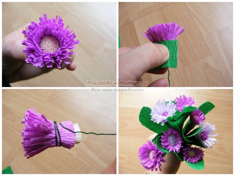 Квіти з гофрованого паперу своїми руками: майстер класи з фото