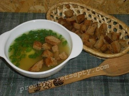 Гороховий суп без мяса з сухариками, рецепт з фото покроково