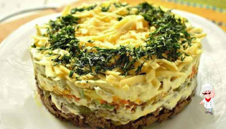 Салат з курячою печінкою дуже смачний Салат з курячою печінкою дуже смачний
