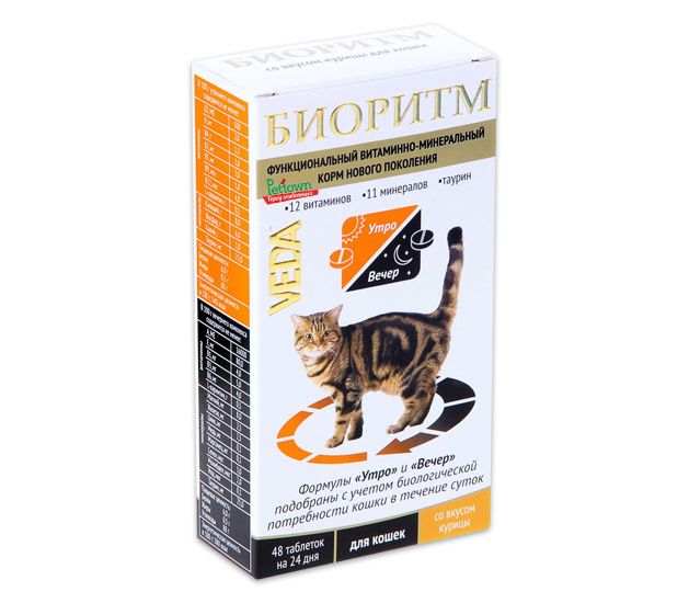 Вітаміни Біоритм для кішок: 4 популярних виду, відгуки