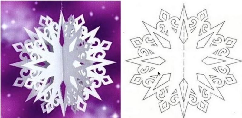 Обємні сніжинки з паперу своїми руками на Новий Рік 2022 — шаблони для вирізання та покрокові інструкції