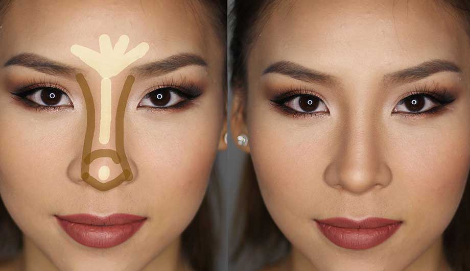 Як зробити ніс менше з допомогою макіяжу: контурування, візуальне зменшення