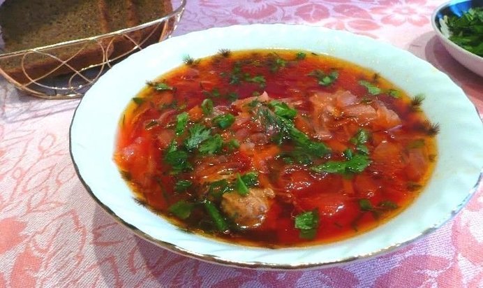 Рецепт борщу з буряками й капустою