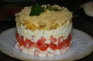 Салат з помідорами і крабовими паличками   7 рецептів приготування