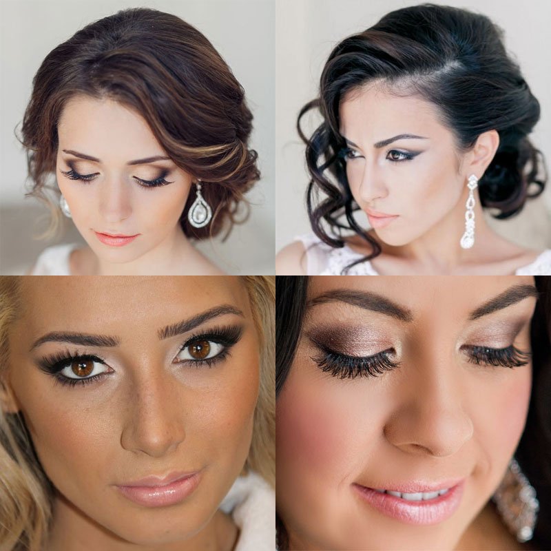 Вибір весільного макіяжу для карих очей і темних волосся: варіанти, фото