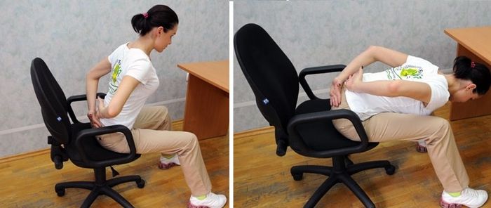 Про вправи сидячи на стільцях в офісі для схуднення живота і боків
